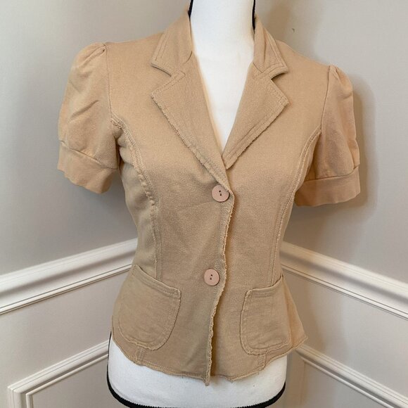 Vintage Tan Cloth Blazer size Small Y2K - Picture 1 of 5